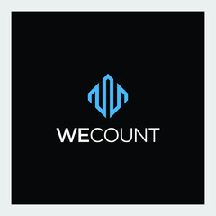 initials logo letter w one line