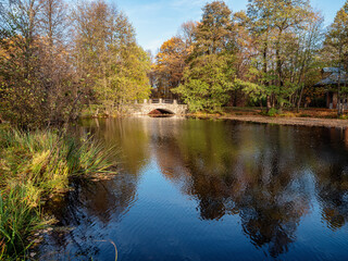 St. Petersburg in autumn, a natural monument landscape park 