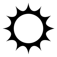 Simple Cartoon Sun Icon Silhouette