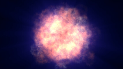 fire flame ball explosion in space, illustration