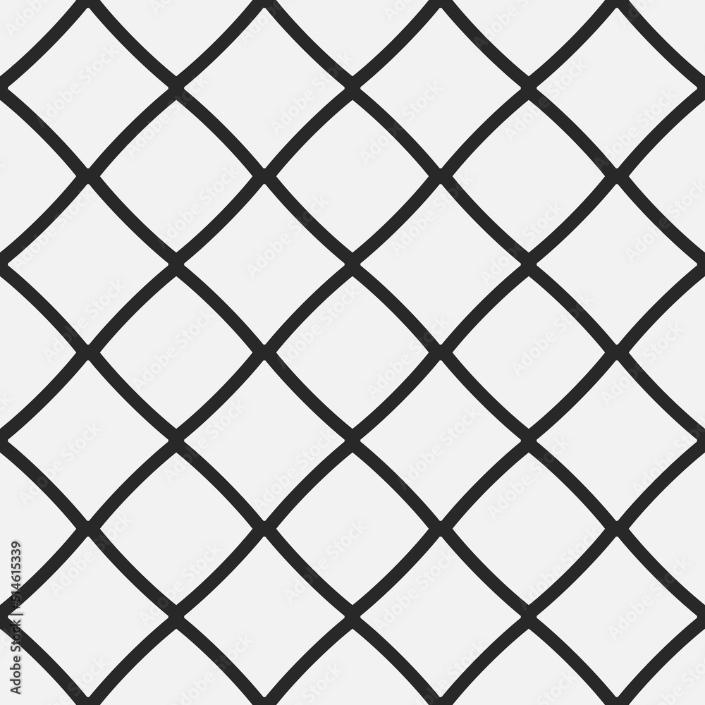 Fototapete The rhombuses are empty inside. The print is simple for surfaces. Vector pattern of rhombuses repeating.