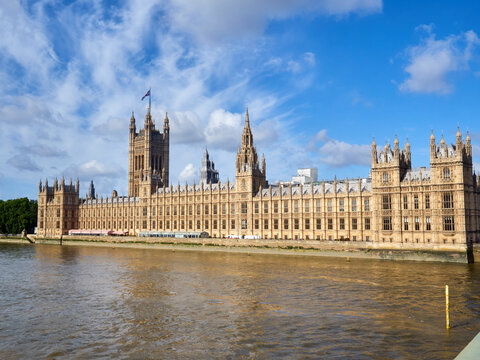 Houses of Parliament, Palace of Westminster, on the north bank of the River Thames in the City of Westminster, London, England, UK