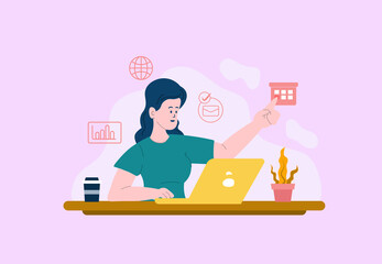 the person working on computer deadline worked