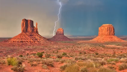 Raamstickers Onweer, Monument Valley, Navajo Nation, Utah, VS © Scott