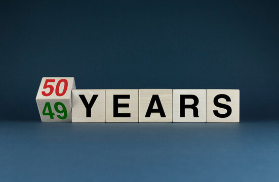 49 - 50 Years. The cubes form the expression 49 - 50 Years Anniversary.