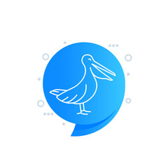 pelican line icon, vector art