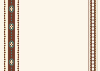 Ethnic tribal pattern background with copy space for text. Boho design. Mexican pattern. Beige, red and grey colors. For banner, fliers, business card, restaurant menu, web background.