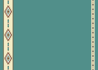 Ethnic tribal pattern background with copy space for text. Boho design. Mexican pattern. Beige, red and grey colors. For banner, fliers, business card, restaurant menu, web background.