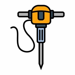 Illustration Vector Graphic of jackhammer tool, construction, work icon