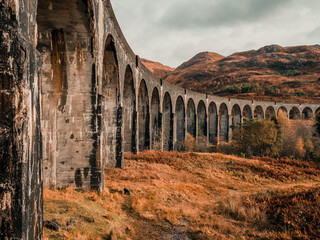 old bridge in the mountains, Glenfinnan Viaduct, Scotland