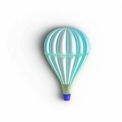 Obraz premium Vector blue hot air balloon 3d in 3d style on white background. 3d vector icon.