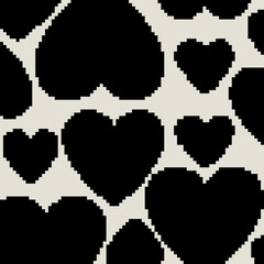 Pixel hearts, pixel art design 8 bit. Pixel vector illustration, Hearts game background