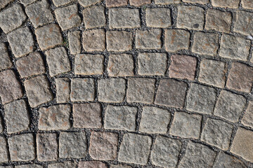 Background of cobblestone in arch pattern