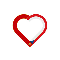 unity concept. heart ribbon icon of montenegro and czech republic flags. vector illustration isolated on white background