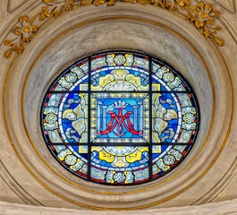 stained glass window Duomo Siracusa Italy