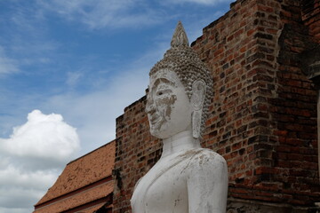 statue of the virgin mary,Wat Phra Mahathat, Ayutthaya thailand, thailand temple	