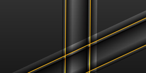 Abstract black background with yellow lines