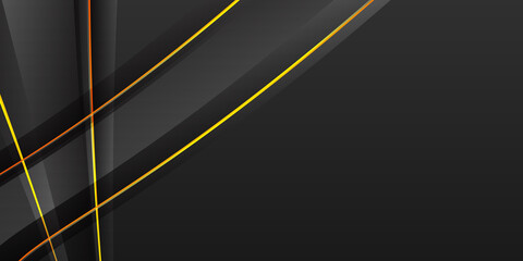 Abstract black background with yellow lines