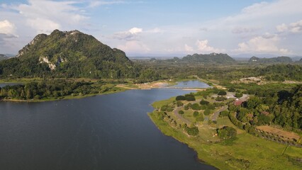 The Sunset View of Timah Tasoh Dam within Perlis, Malaysia