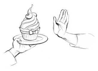 Temptation. The catch is a good suggestion. Pencil drawing