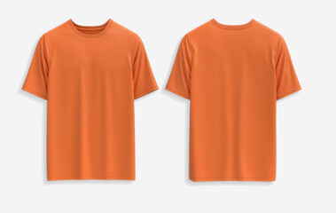 3d rendered Orange T-shirt Short sleeve oversize template/mockup 