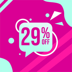 vector illustration flash sale, banner design template, tags set with 29 percent discount offer.