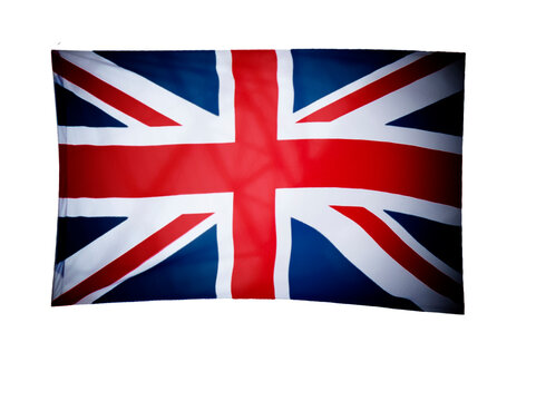 Flagge von Großbritannien isoliert vor weißem Hintergrund