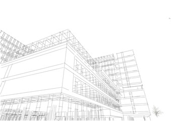 Modern office building 3d illustration