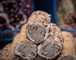 Dessert Turkish delight close up