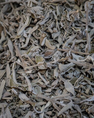 dried sage leaves as herbal tea