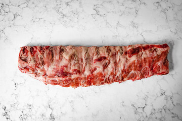 Iberico spare ribs raw