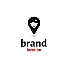 Location and women logo design, unique and clean modern and minimalist style logo, double meaning logo