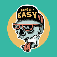 Summer skull illustration