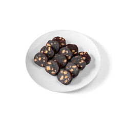 Chocolate sausage with cookies