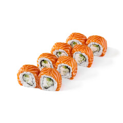Rolls with salmon, Philadelphia cheese, cucumber, eel and avocado