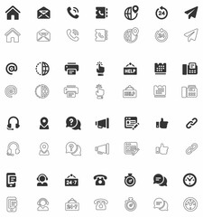 Contact us set web icons Free Premium Vector for company, personal, digital, printed media, social media, website