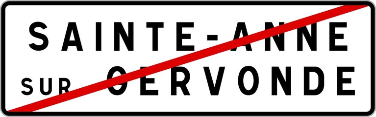 Panneau sortie ville agglomération Sainte-Anne-sur-Gervonde / Town exit sign Sainte-Anne-sur-Gervonde