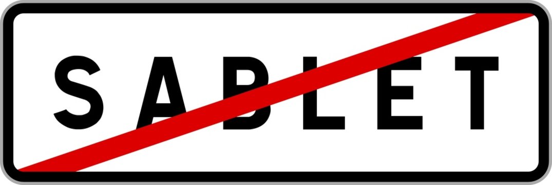 Panneau sortie ville agglom&eacute;ration Sablet / Town exit sign Sablet