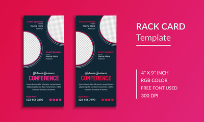 Creative business conference dl flyer or rack card template design