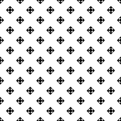 Repeated black figures on white background. Ethnic wallpaper. Seamless surface pattern design with diamonds ornament. Rhombuses and triangles motif. Digital paper for textile print, web designing