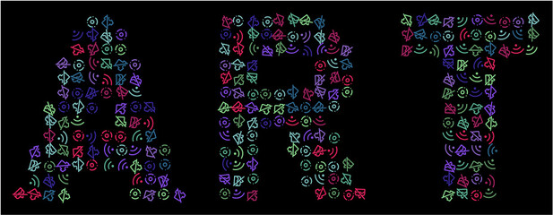Art text made of icons
