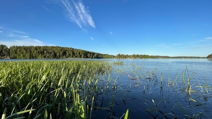 Landscape in Karelia with a lake
