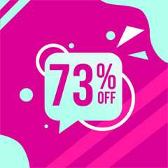 vector illustration flash sale, banner design template, tags set with 73 percent discount offer.