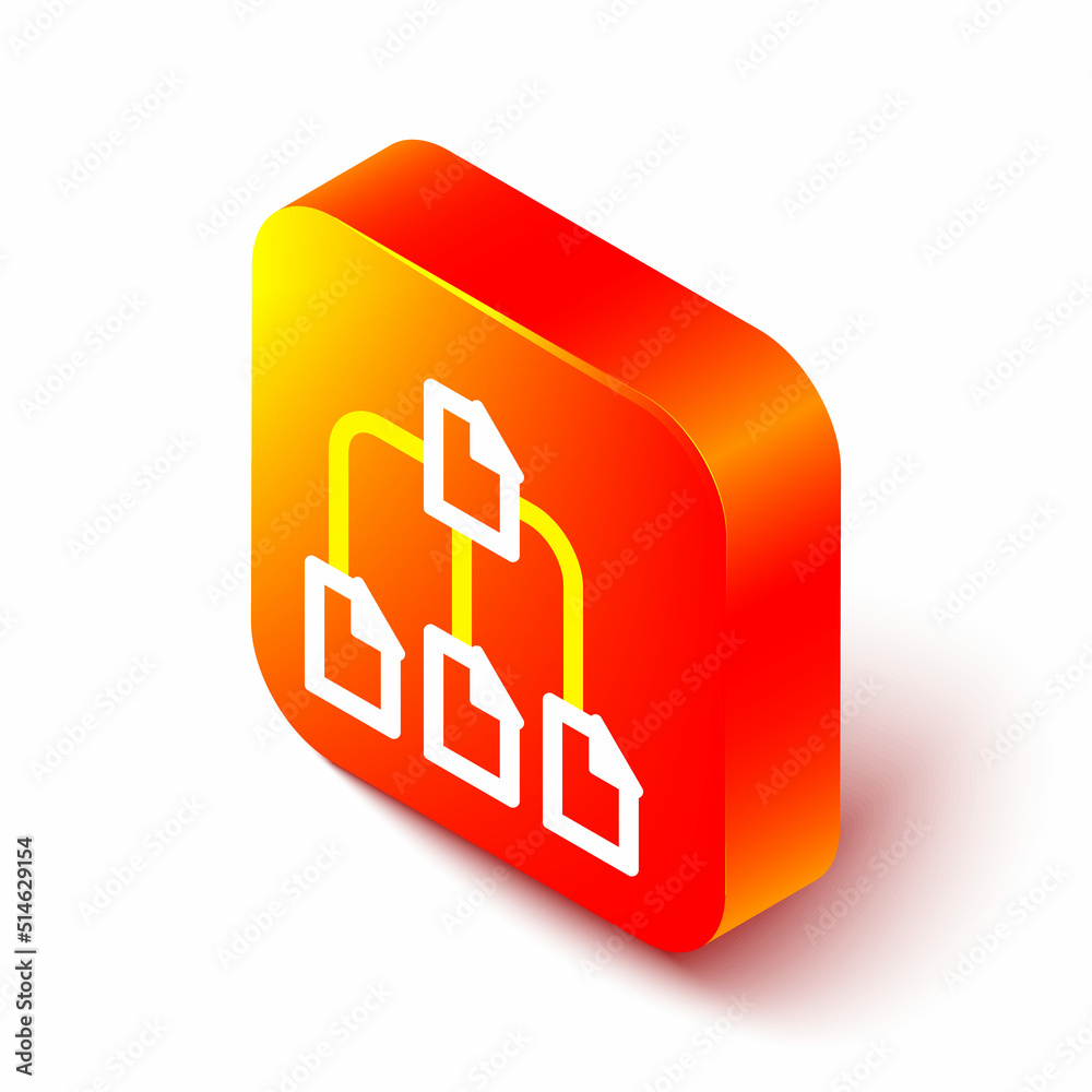 Aufkleber isometric line folder tree icon isolated on white background. computer network file folder organizat
