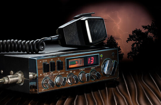 CB radio on channel 13 with a storm approaching
