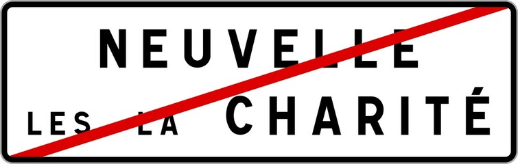 Panneau sortie ville agglomération Neuvelle-lès-la-Charité / Town exit sign Neuvelle-lès-la-Charité