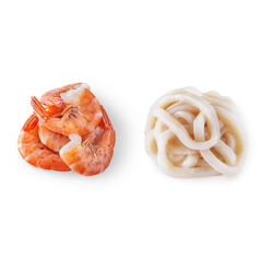 Shrimps and squid rings