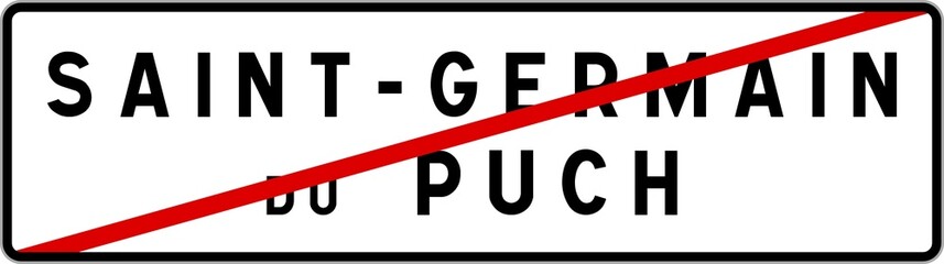 Panneau sortie ville agglomération Saint-Germain-du-Puch / Town exit sign Saint-Germain-du-Puch © BaptisteR
