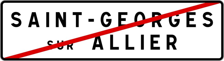 Panneau sortie ville agglomération Saint-Georges-sur-Allier / Town exit sign Saint-Georges-sur-Allier