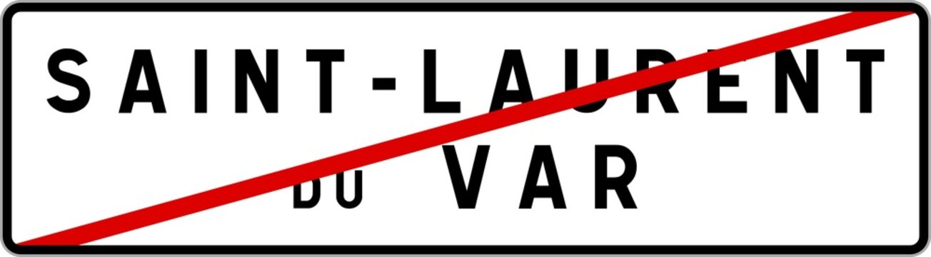 Panneau sortie ville agglomération Saint-Laurent-du-Var / Town exit sign Saint-Laurent-du-Var